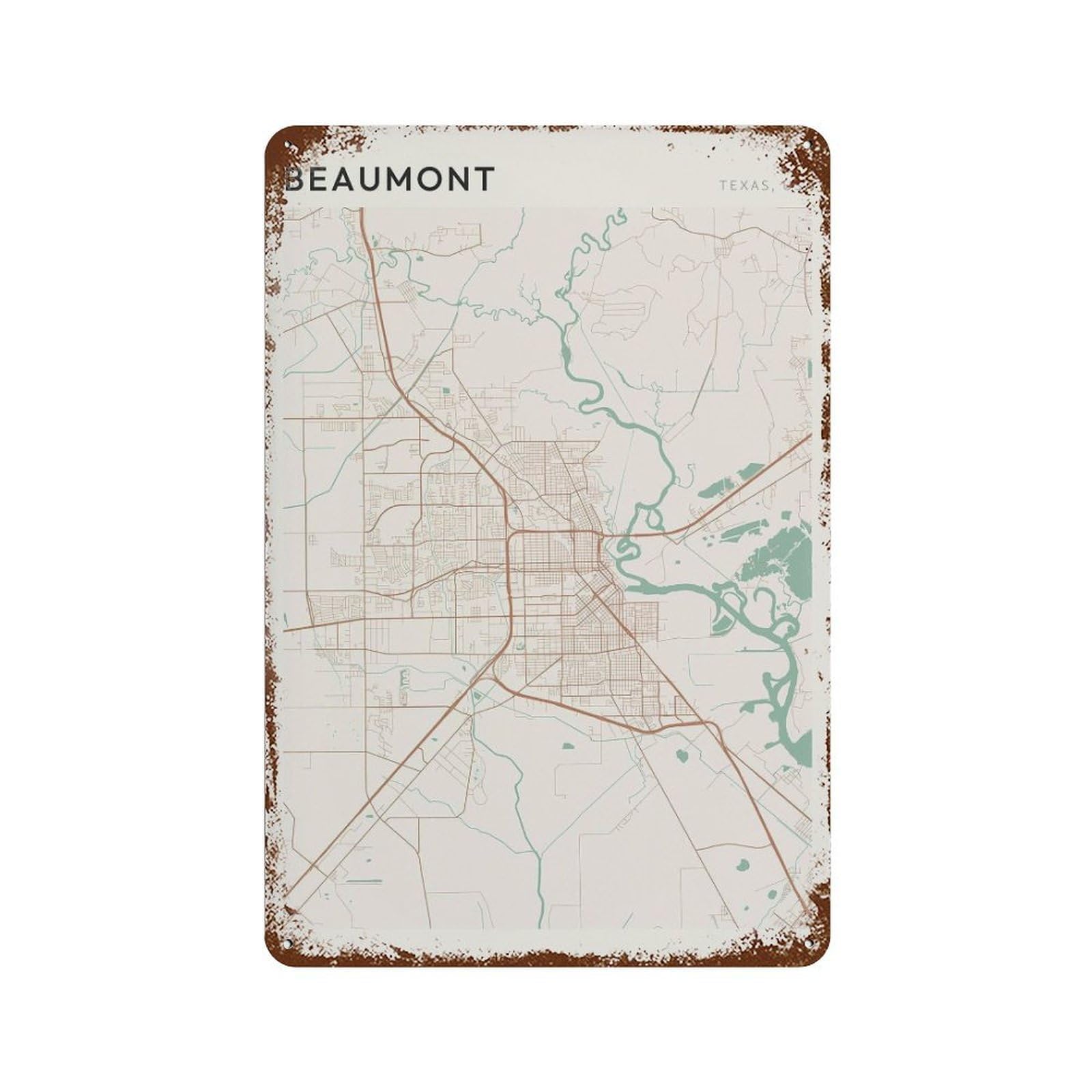 xiaoxiaoshen Beaumont Map Texas Travel Gift Scandi (2) Wall Decor Art Metal Tin Poster Modern Home Decor Art Home Bar Shop Decorations Vintage Sign 30x20cm