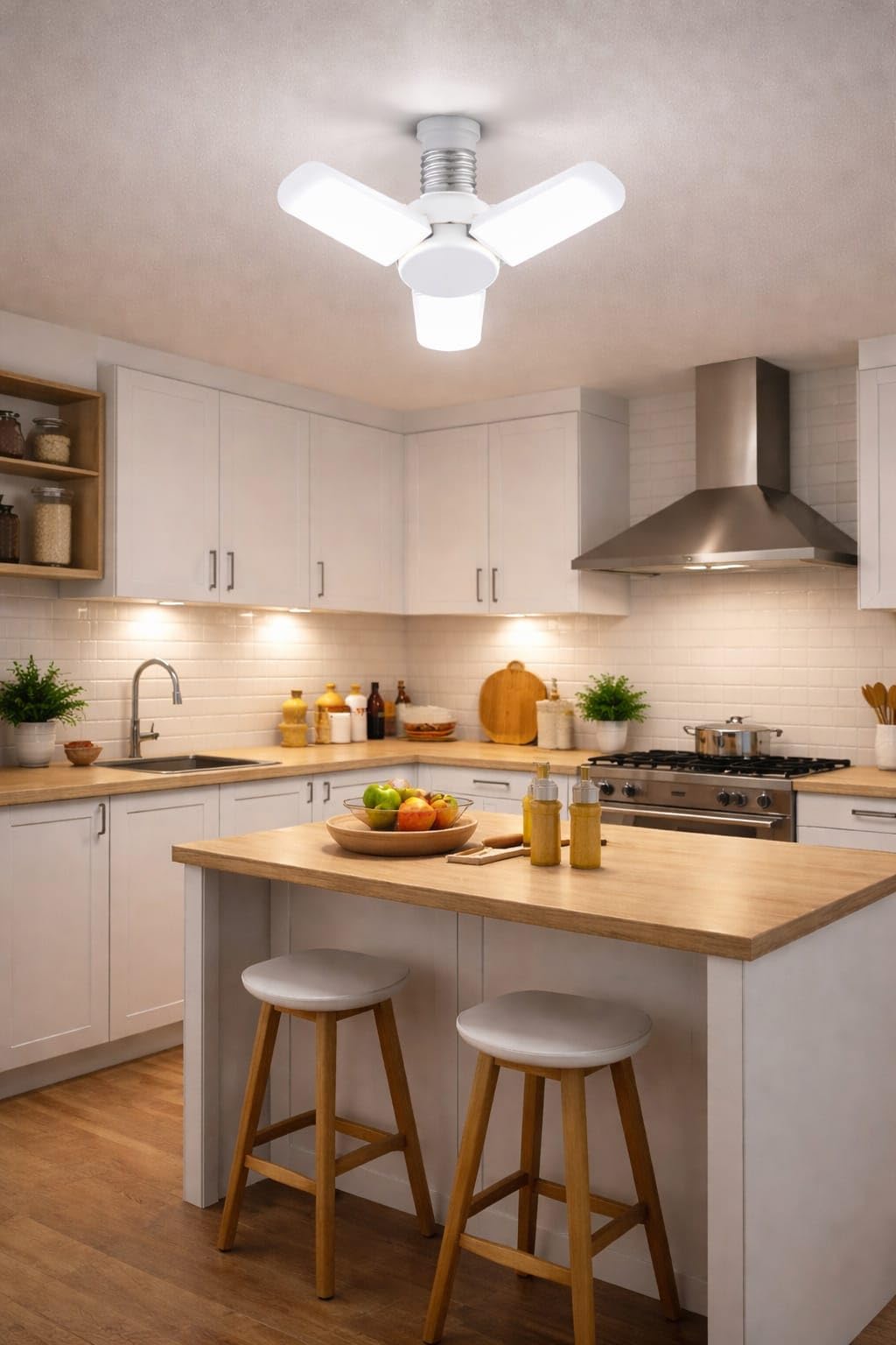 3 Kollu Katlanabilir LED Tavan Ampulü E27 Duy Uyumlu Yüksek Parlaklık Enerji Tasarruflu Modern Tavan Aydınlatma Armatürü Ev Ofis Yatak Odası Salon İçin