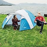 SAFACUS 3-4 Person Dome Camping Tent, Double layer, Full Waterproof Holiday Family 3 to 4 Man Tent, Easy to Set Up for Outdoors Hiking Fishing Traveling Beach Vacation（Blue） - Image 6