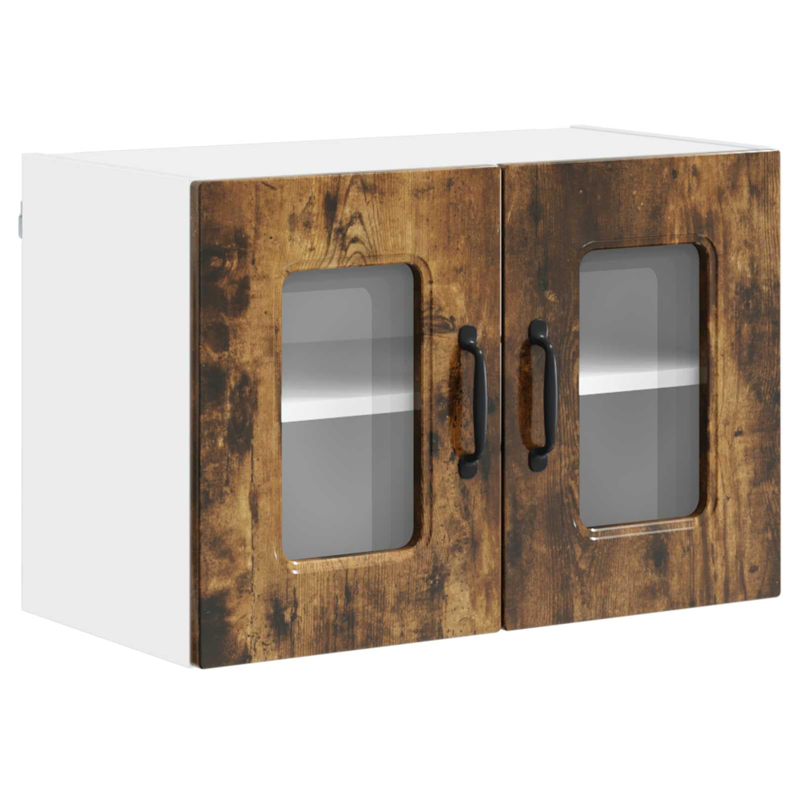 Kalmar Küchenschrank, Geräucherte Eiche Holzwerkstoff, 60x31x40 cm, Moderner Küchen-Wandschrank mit Stauraum für Kochutensilien, Einfache Montage