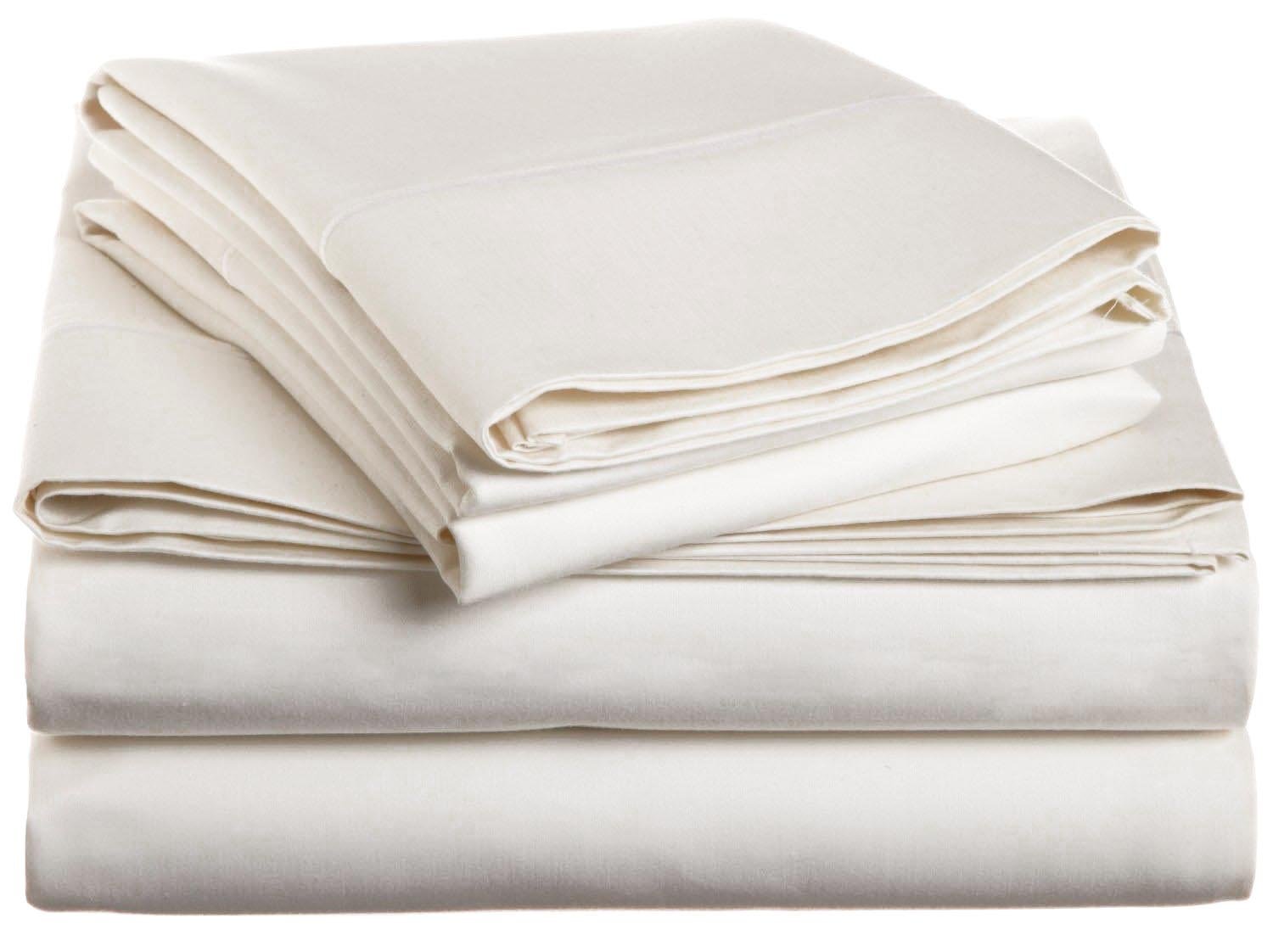 Superior 1500 Thread Count Queen Bed Sheet Set Solid Deep Pocket Single Ply White