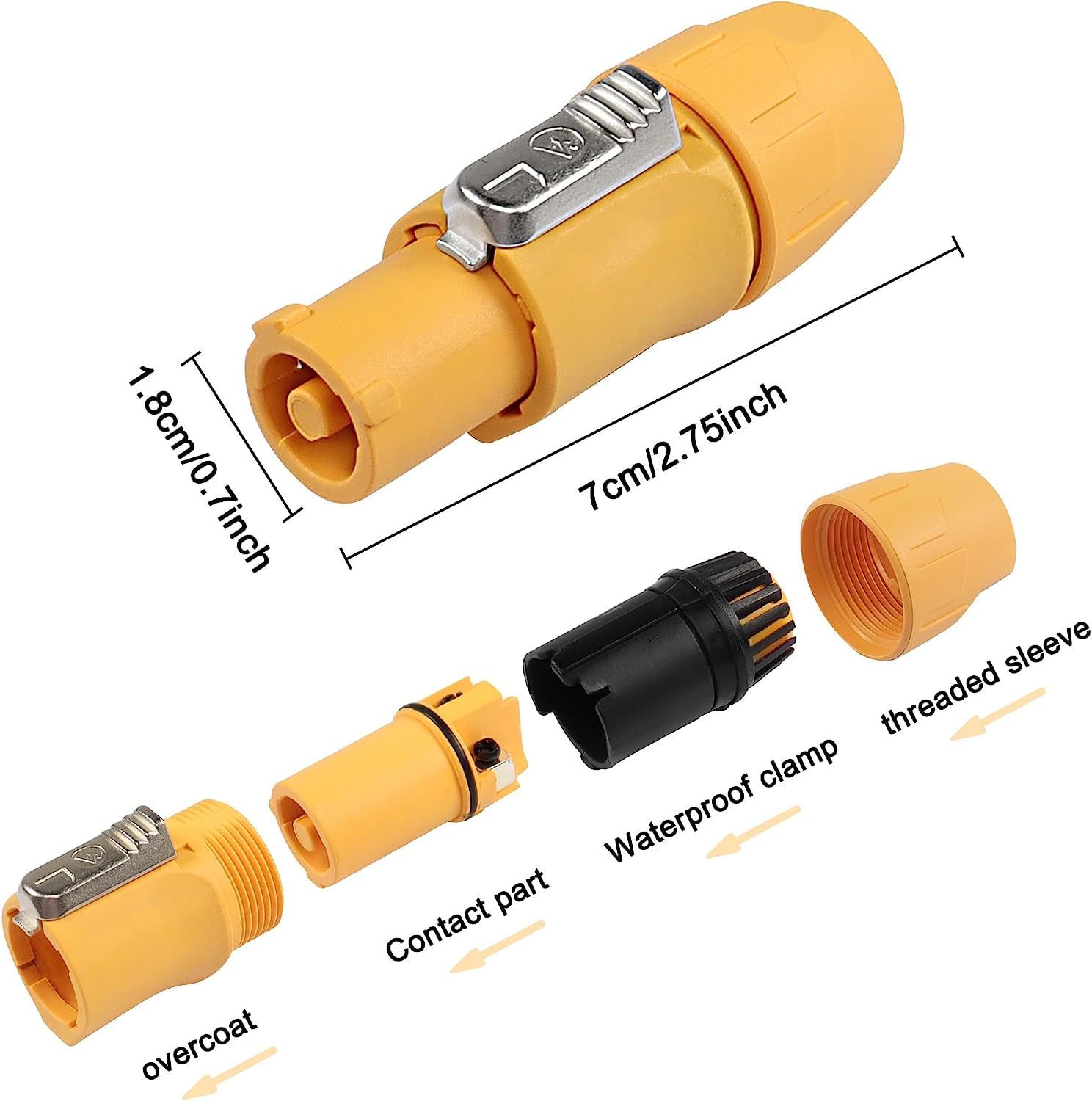 Connecteurs Powercon 3 Broches – Mâle Et Femelle Montage Panneau – 20A 250V – Pour éclairage Scène, Audio
