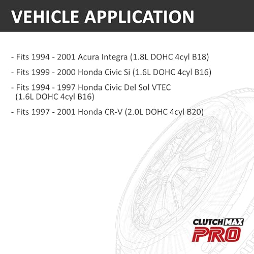 Miniatura 2 de ClutchMax PRO Performance Stage 2 Kit de embrague compatible con Acura Integra 1994-2001 Honda Civic Si 1994-1997 Civic Del Sol VTEC 1997-2001 CR-V