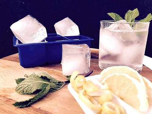 Miniatura 2 de Bandejas de silicona para cubitos de hielo de M. Gastro Kitchens, ahorra con nuestra economía, paquete de 4 cubos de hielo extragrandes, diseño de