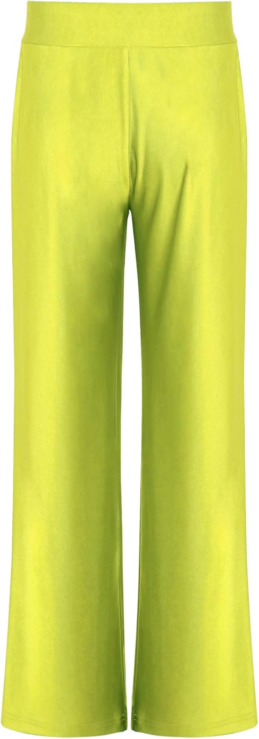 Kids Boys Figure Skating Pants Elastic Waist Wide Leg Sports Dance Pants for Practice Performance
