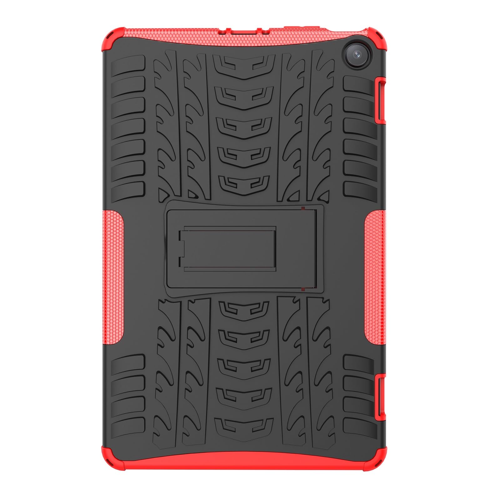 Copertura per tablet per Fire Max 11 pollici Rilasciato 2023 Struttura della gomma antiurto TPU+PC Custodia protettiva con supporto pieghevole maniglia (ROSSO)