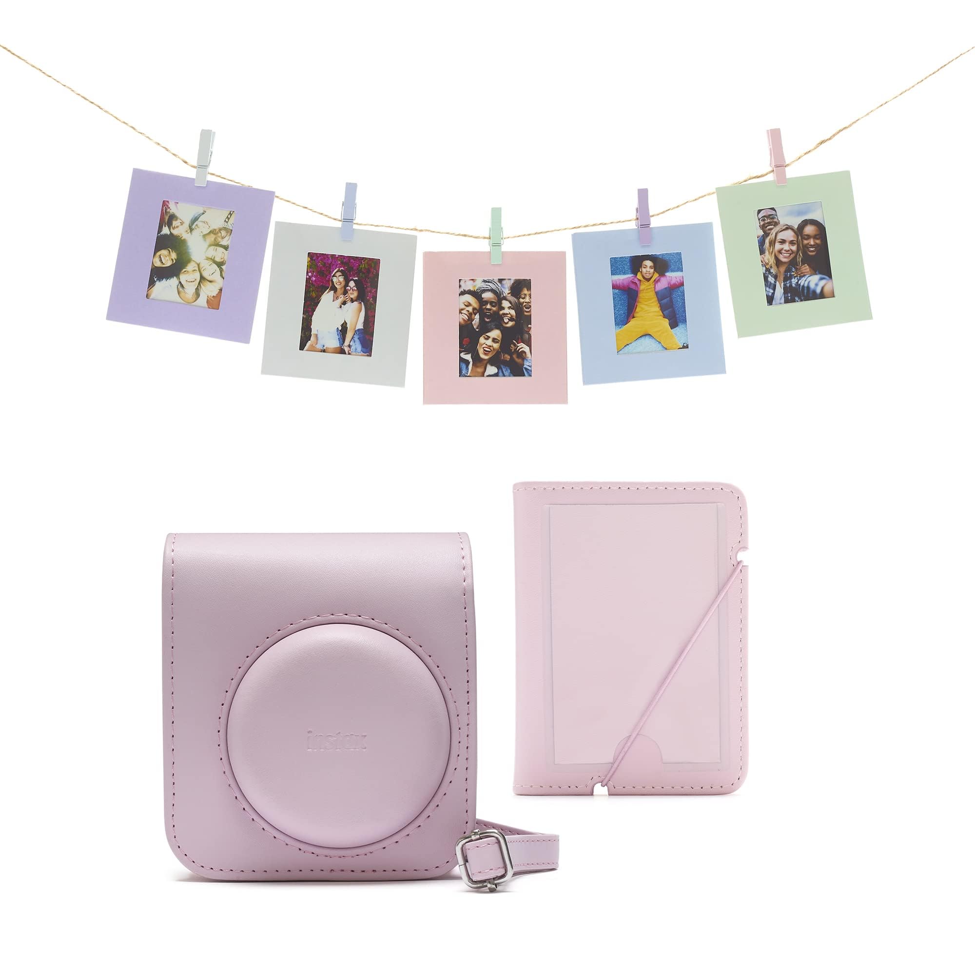 INSTAX mini 12 acessory kit, Camera case, Photo Album, Hanging Cards and pegs, Blossom Pink