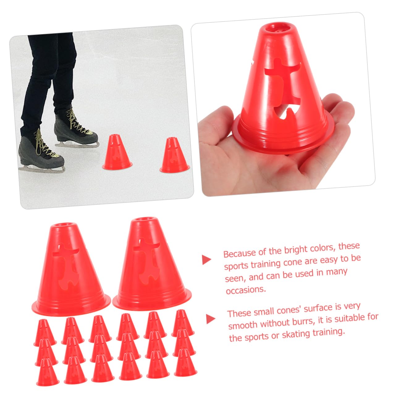 Conos De Entrenamiento De Futbol Conos De Ejercicio Cono Marcador Capacitación Conos De Pilones Conos Deportivos Mini Conos para Deportes Educación Física Rojo
