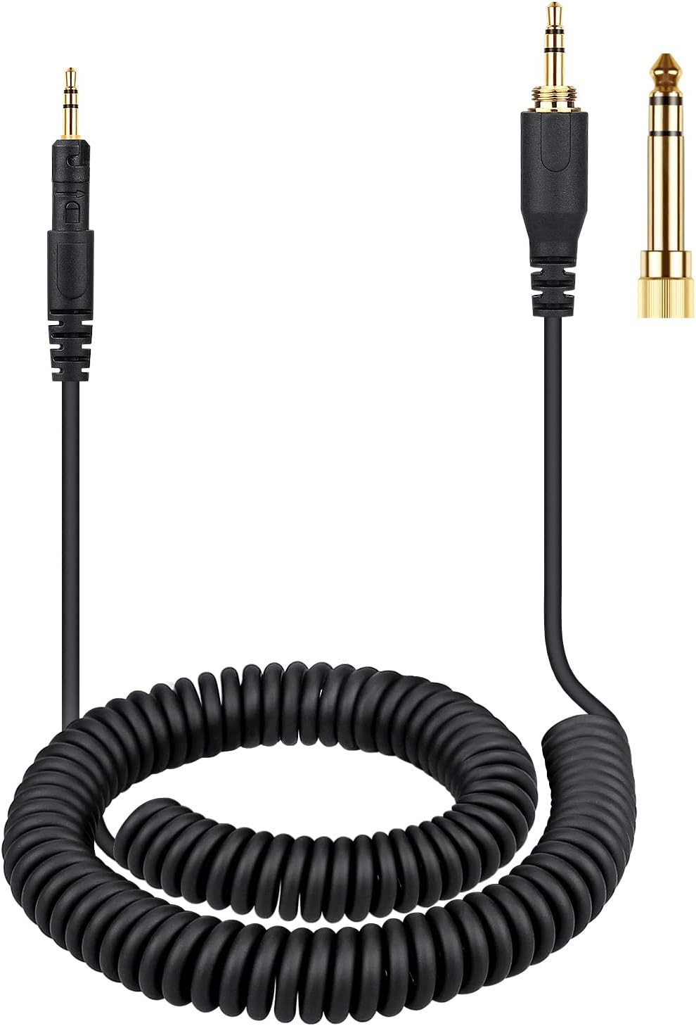 weishan ATH-M50x Cable Coiled Aux Cord Replacement for Audio Technica M40x M70x Wired Headphones, 2.5mm to 3.5mm(1/8") Extension Wire with 6.35mm(1/4") Adapter, 14ft