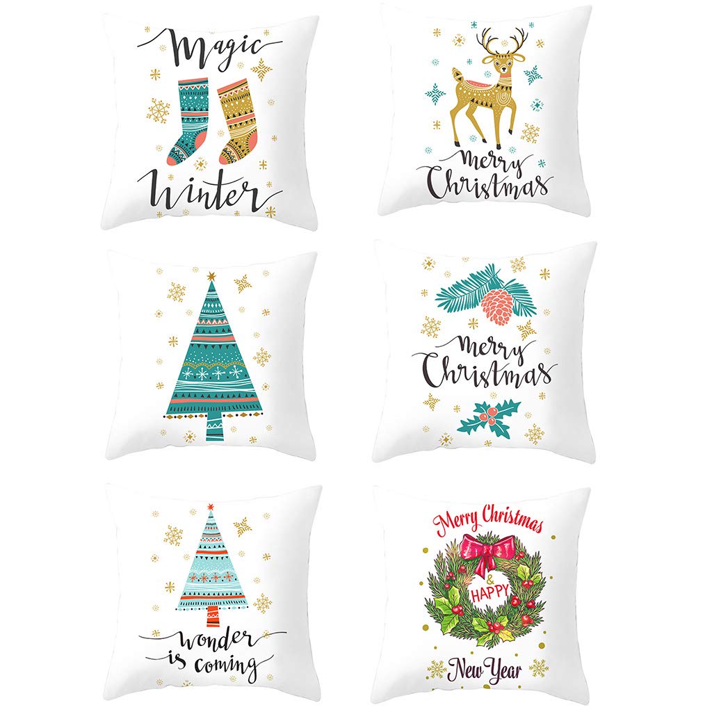 Coussin de Noël polyester de qualité au motif sapin élégant