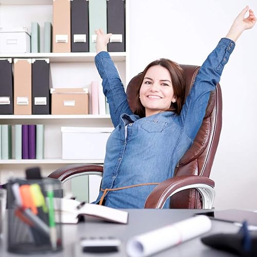 Miniatura 6 de Silla de oficina, silla de escritorio, silla de computadora, ergonómica, giratoria, taburete ajustable, respaldo alto, silla ejecutiva con soporte