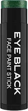Green Glitter Eye Black Stick, Anti-Glare Eyeblack for Baseball Football Softball Lacrosse Accessories, Sweat-Proof Sport Face Paint, Smooth & Long Lasting, Rich Full Coverage Shimmery Color