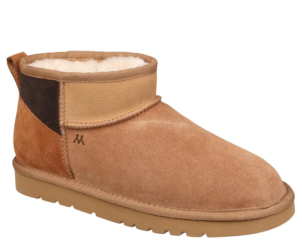 mykos Womens Kora Short Suede 5 25 Pull-On Boot - Water Stain Resistant Ankle Boot - Luxurious Sheepskin