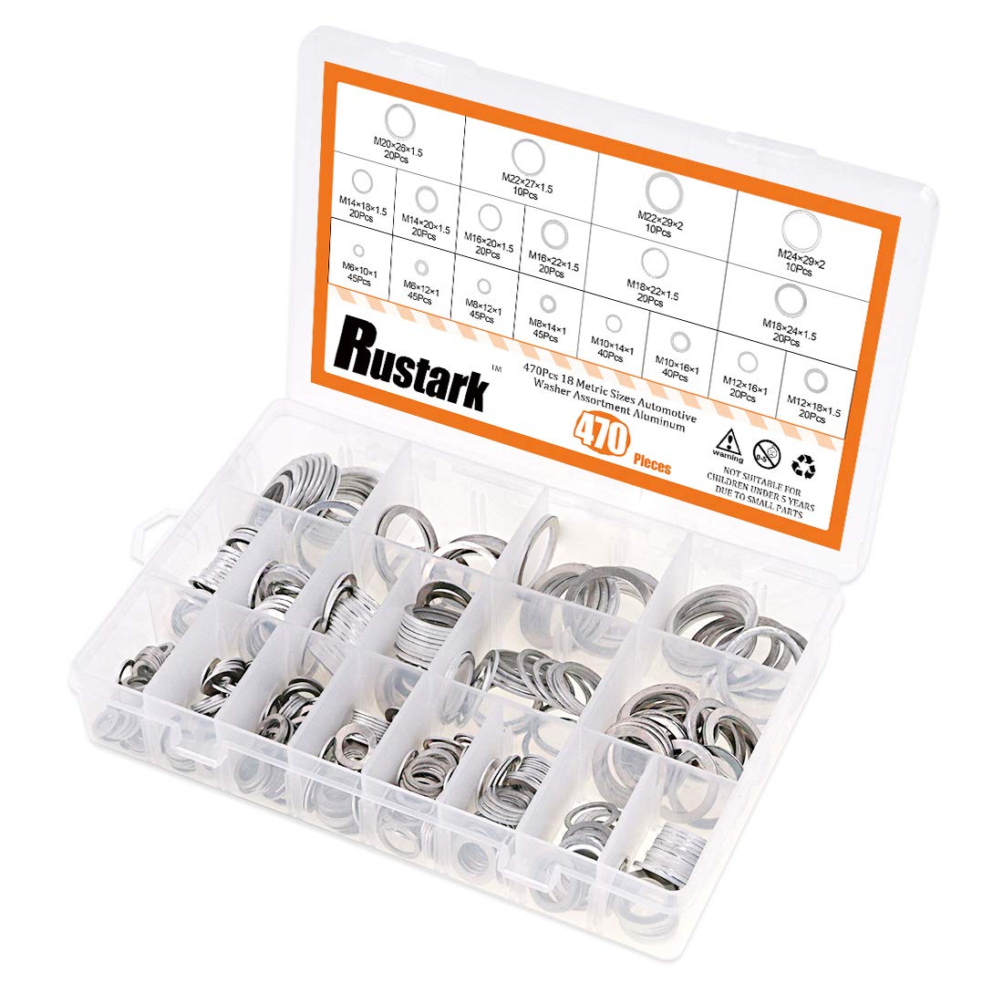 470Pcs Automotive Metric Oil Drain Plug Gasket Aluminum Flat Washer Assortment Kit 18 Sizes Durable Oil Sealing Spacers M6 M8 M10 M12 M14 M16 M18 M22 M24 470Pcs Automotive Metric Oil Drain Plug Gasket Aluminum Flat Washer Assortment Kit 18 Sizes Durable Oil Sealing Spacers M6 M8 M10 M12 M14 M16 M18 M22 M24