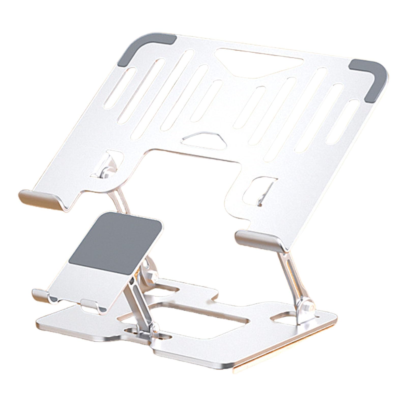 Soporte ajustable para laptop, soporte plegable de acero al carbono, elevadores de escritorio para dispositivos de 10 a 17.3 pulgadas, diseño ergonómico de refrigeración
