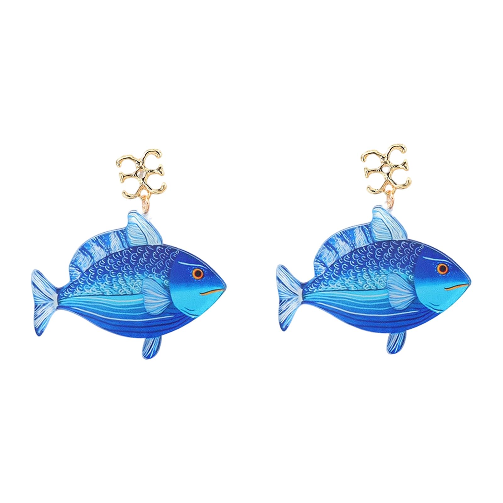 BWANGIAO Blue Sea Creature Acrylic Earrings Lightweight Dangle Earrings for Women Fashion Jewelry Accessories