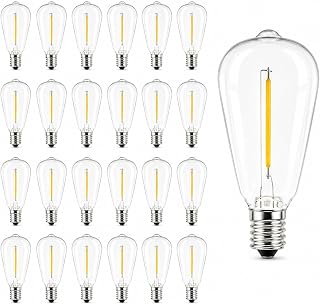 Abeja 25 Pack ST38 LED Replacement Bulbs, E12 0.6W Shatterproof Bulbs