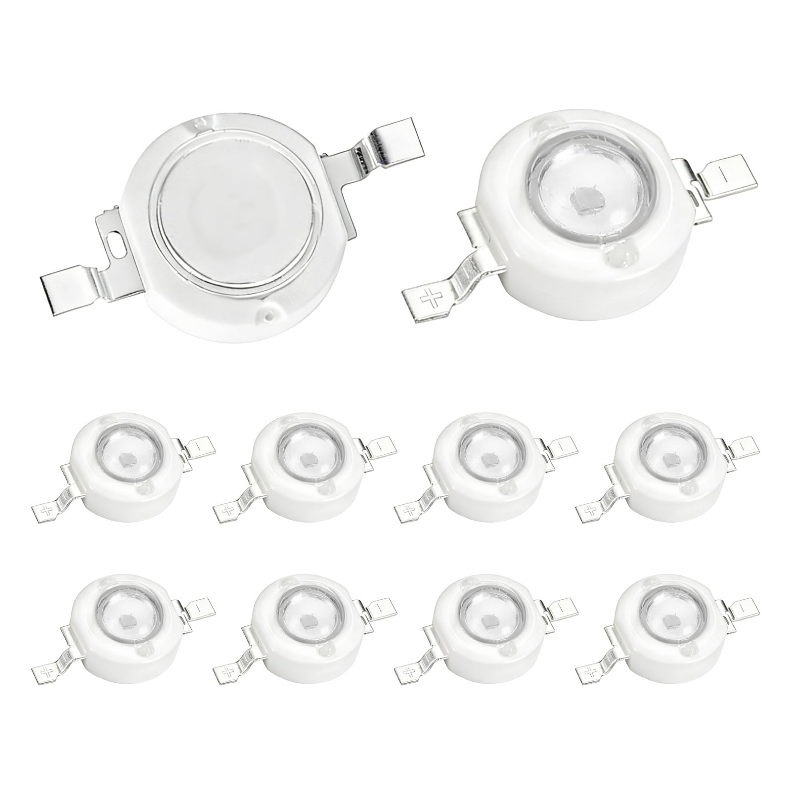 VIAPUICE COB High Power LED Chip 3W Red 3V-3.4V 630NM 450mA-10Pcs