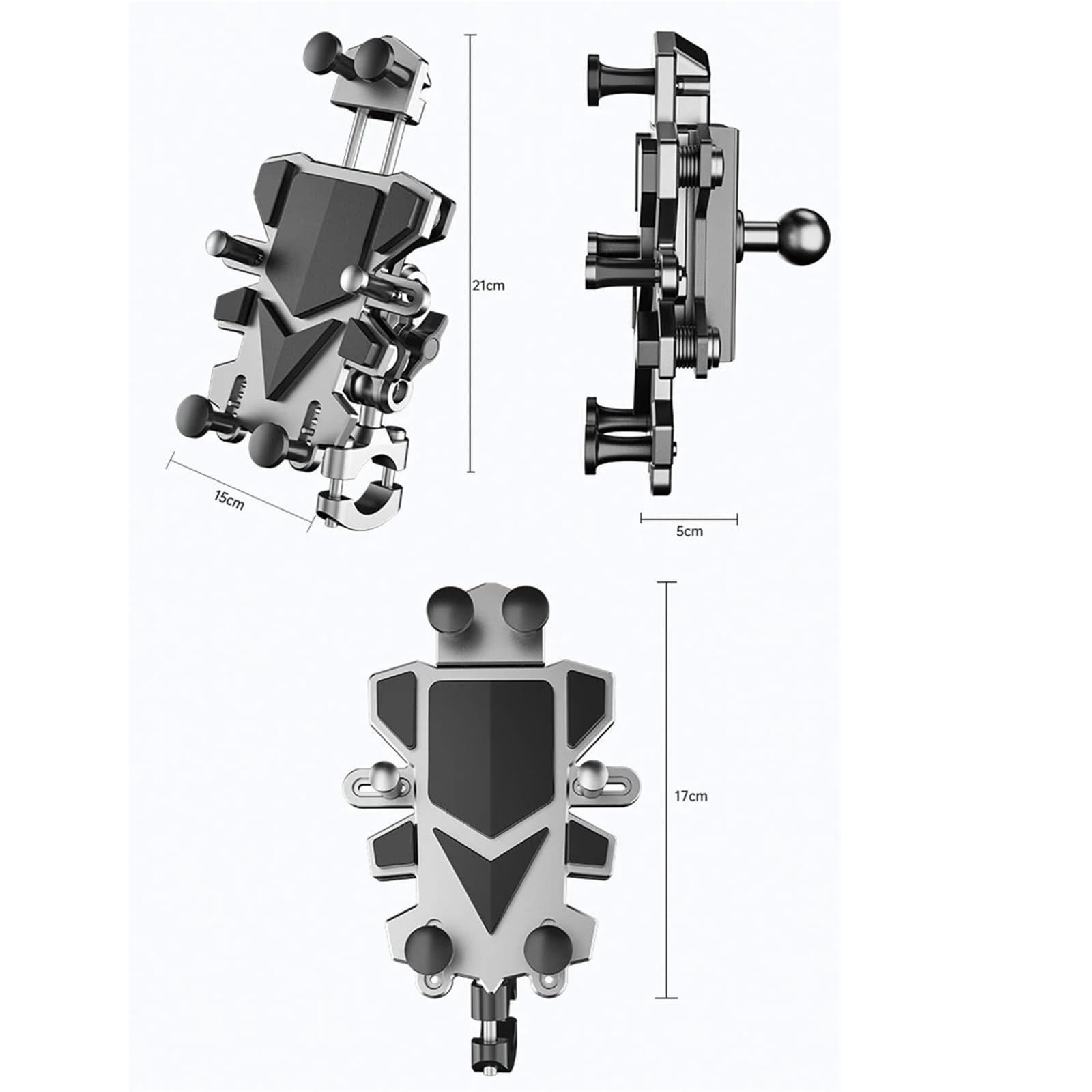 Supporto Per Telefono Cellulare In Lega Antiurto Per Motocicletta, Universale, Con Regolazione Della Rotazione A 360°, Supporto Per Navigazione Porta Smartphone Moto(Rearview mirror)