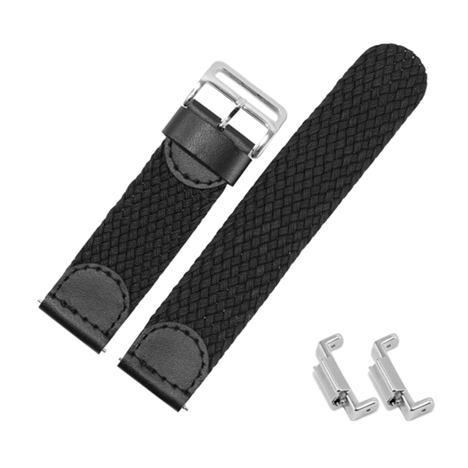Cinturino in Pelle per Orologio, Cinturino di Ricambio for Orologio analogico elettronico da 20 mm in Tela Intrecciata e Nylon, Cinturino Polso Morbido Confortevole, Anti-Sudore