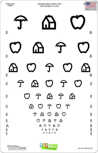 Cuadro de prueba ocular de 9 x 14 pulgadas para niños (EyeWalls)