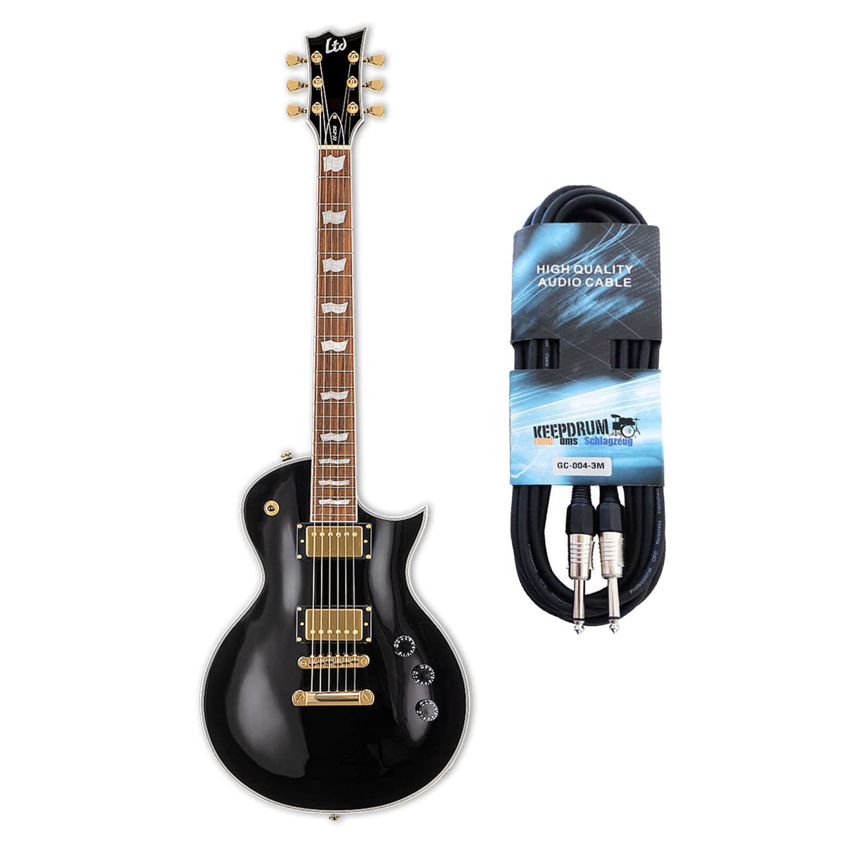 ESP LTD EC-256 BLK gitara elektryczna czarna + kabel jack keepdrum Mono