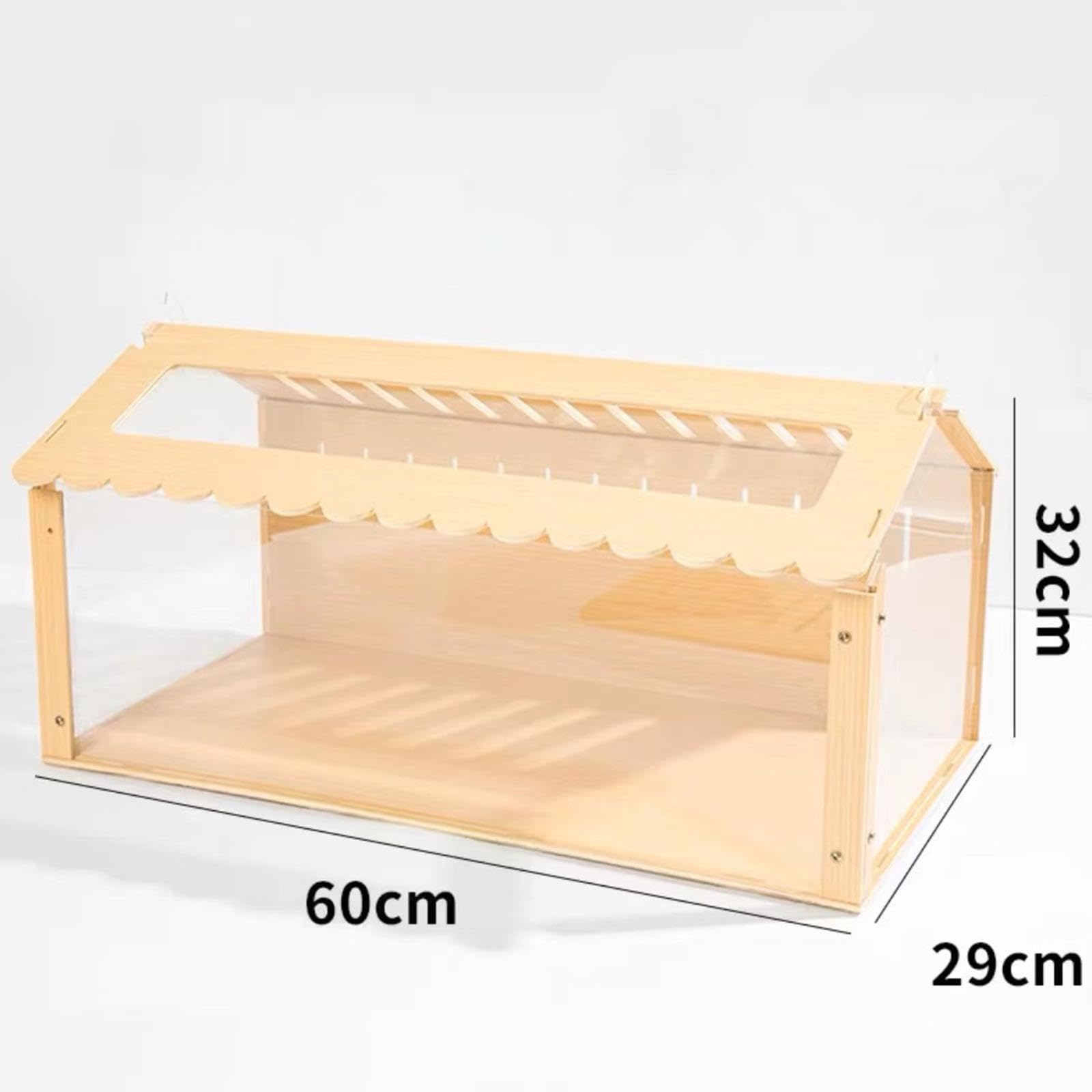 Casa Hamster de Madera Nido Refugio Ensamblable Juguete Ejercicio Villa Decorativa con Ventilador Adecuada para Hámster Ratón Cerdo de, 60x29x32CM