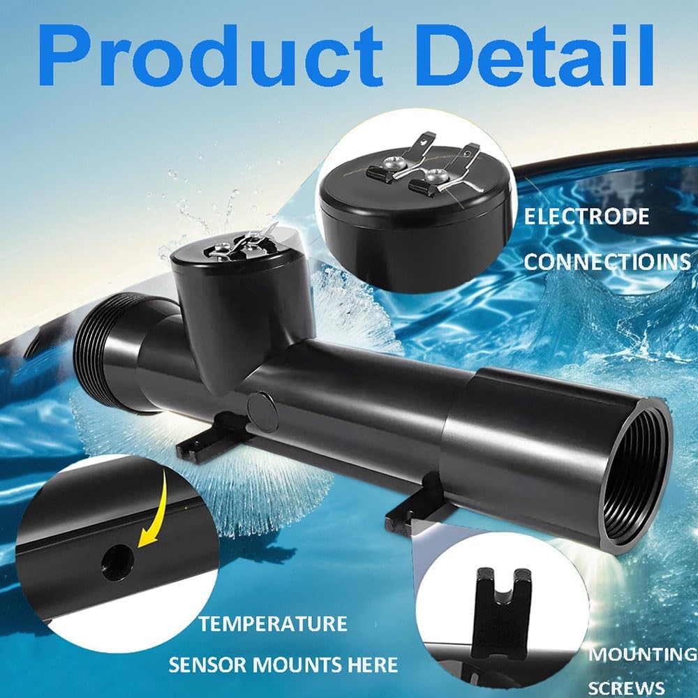 4CH4002-R Pool Cleaner Ionizer Chamber Replacement, Swimming Pool Ionizer Chamber Replace for Hybrid Pool Treatment System, for Above Ground, Hot Tub/Spa