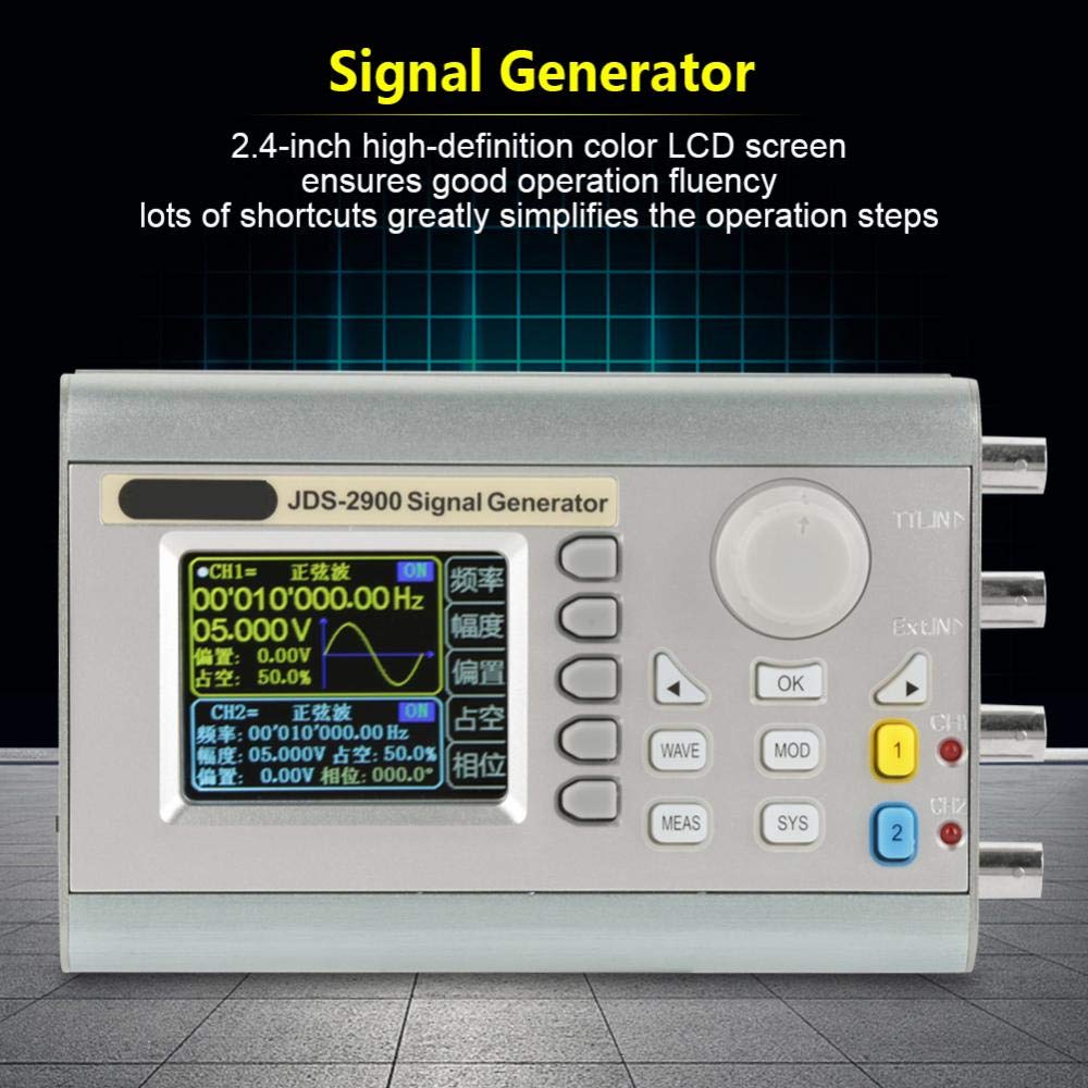 Akozon JDS2900 DDS Signal Generator Zähler,15MHz-60MHz hoher Präzisions Zweikanal Arbitrary Wellenform Funktions Generator Frequenz Meter 266MSa/s Sinus/Dreieck/Quadrat/Pulswelle(15MHz)