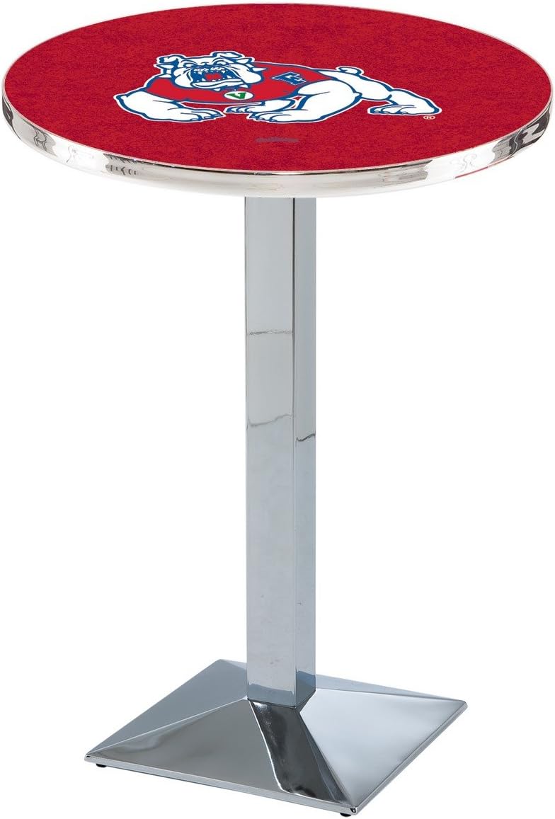 HBS L217-36" Chrome Fresno State Pub Table by Holland Bar Stool Co.