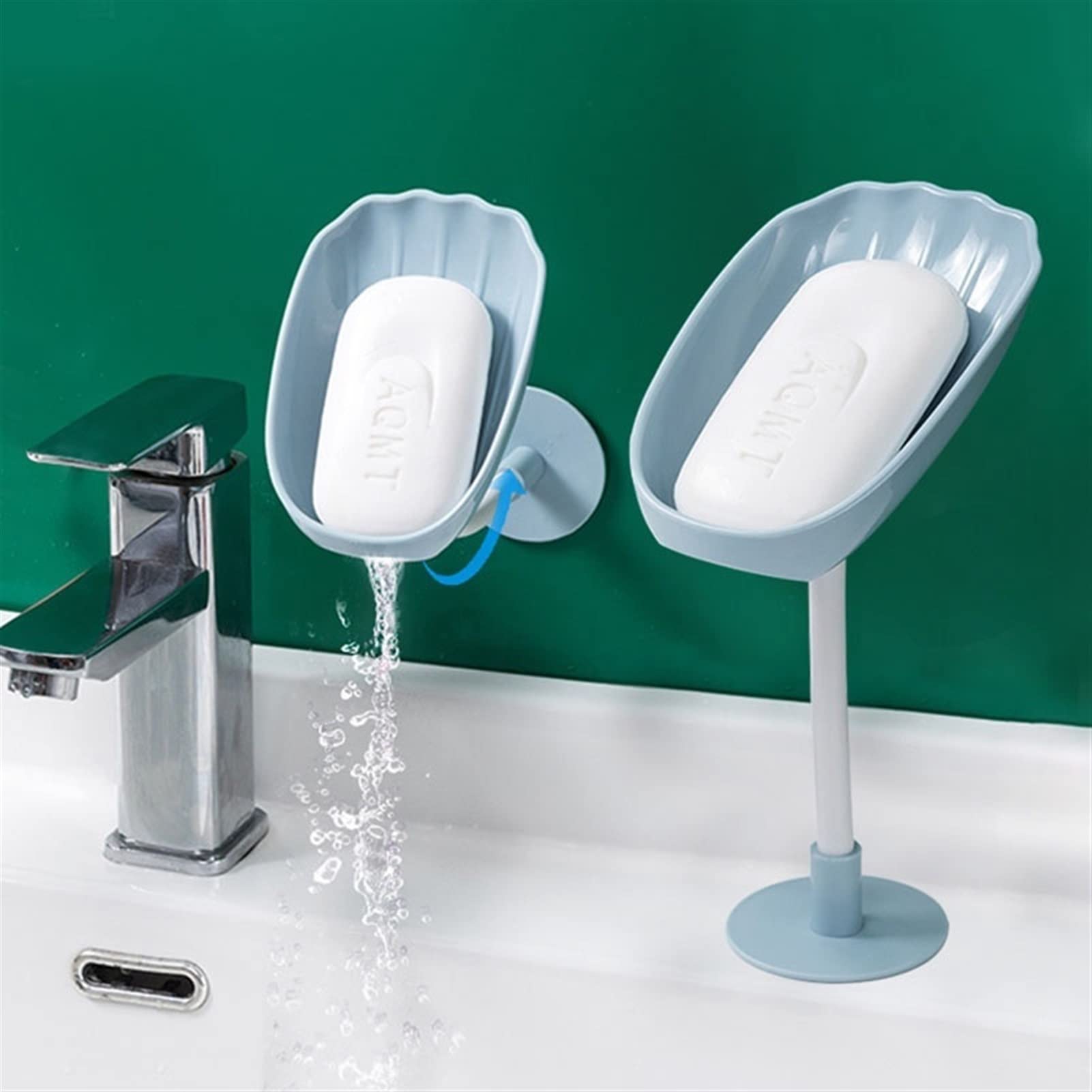 Caja de jabón, sin Perforaciones ni Pegado, Soporte para jabonera de Pared para baño, Ducha, Caja de jabón, Soporte para Esponja, contenedor de Almacenamiento de jabón