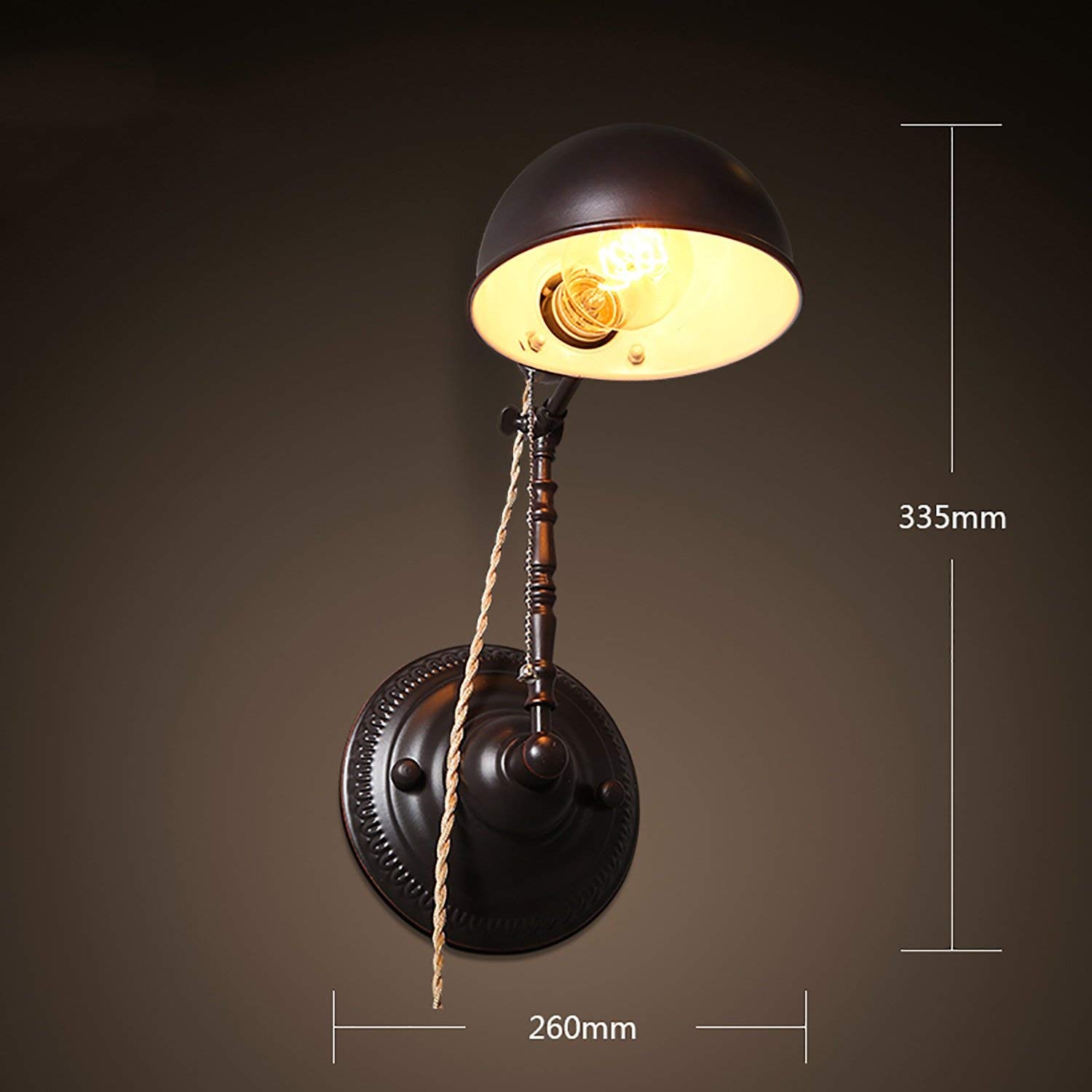 Lámpara de pared telescópica ajustable con acabado retro e inspiración nórdica 6
