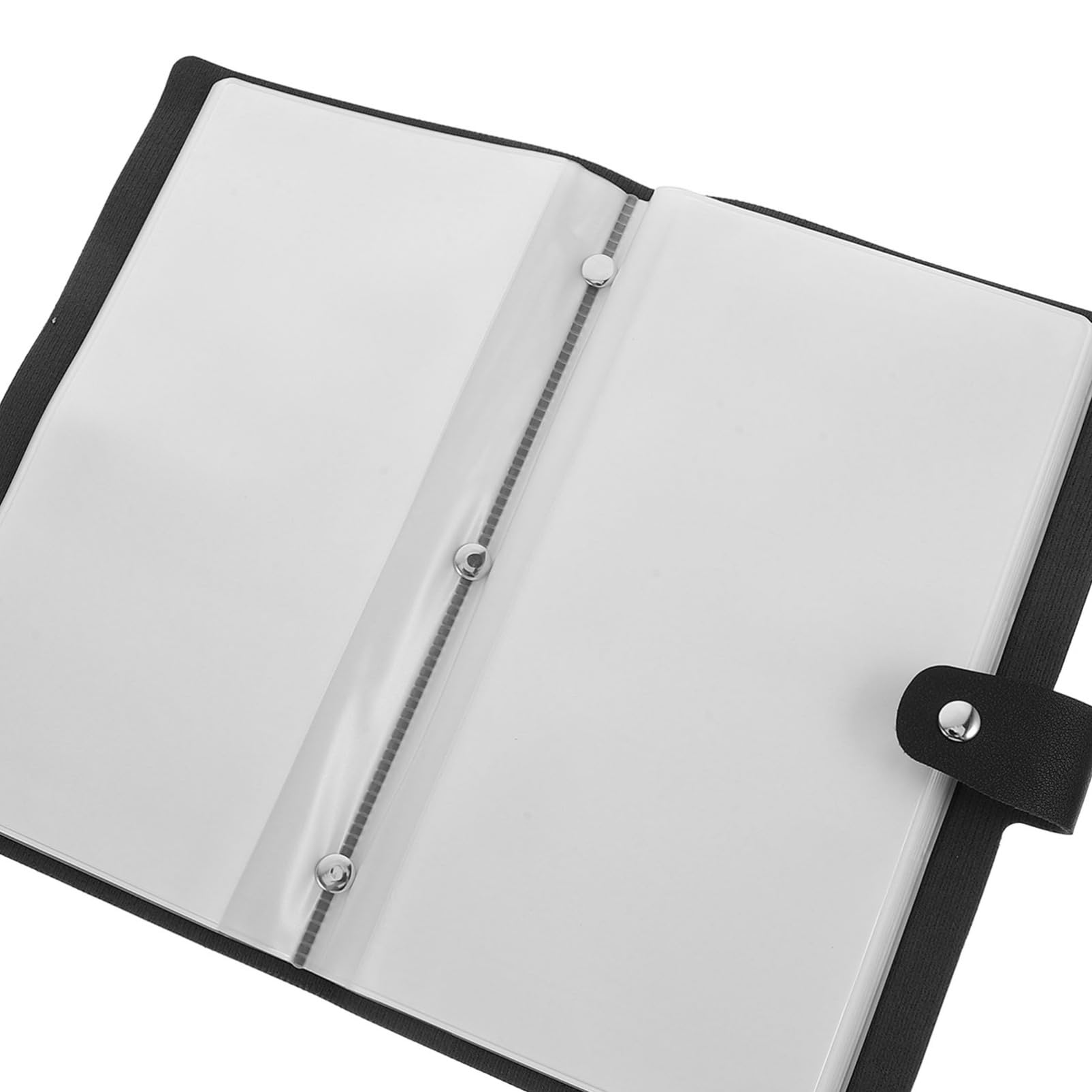 TEHAUX Carnet de Factures Pratique en Pu et Pvc Noir, Portable 20 Feuilles pour Organiser et Protéger Documents Importants au Bureau
