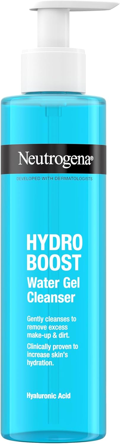 NEUTROGENA® Hydro Boost® Nawadniający żel do mycia twarzy 200ml, na bazie kwasu hialuronowego. Pozostawia skórę oczyszczoną, odświeżoną i miękką w dotyku.