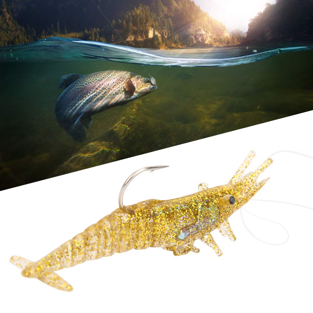 10 Leurres De Pêche En Forme De Crevette – Plastique Souple – 4 Cm – Odeur De Crevette – Crochet Inclus – Pour Perche, Sole, Truite