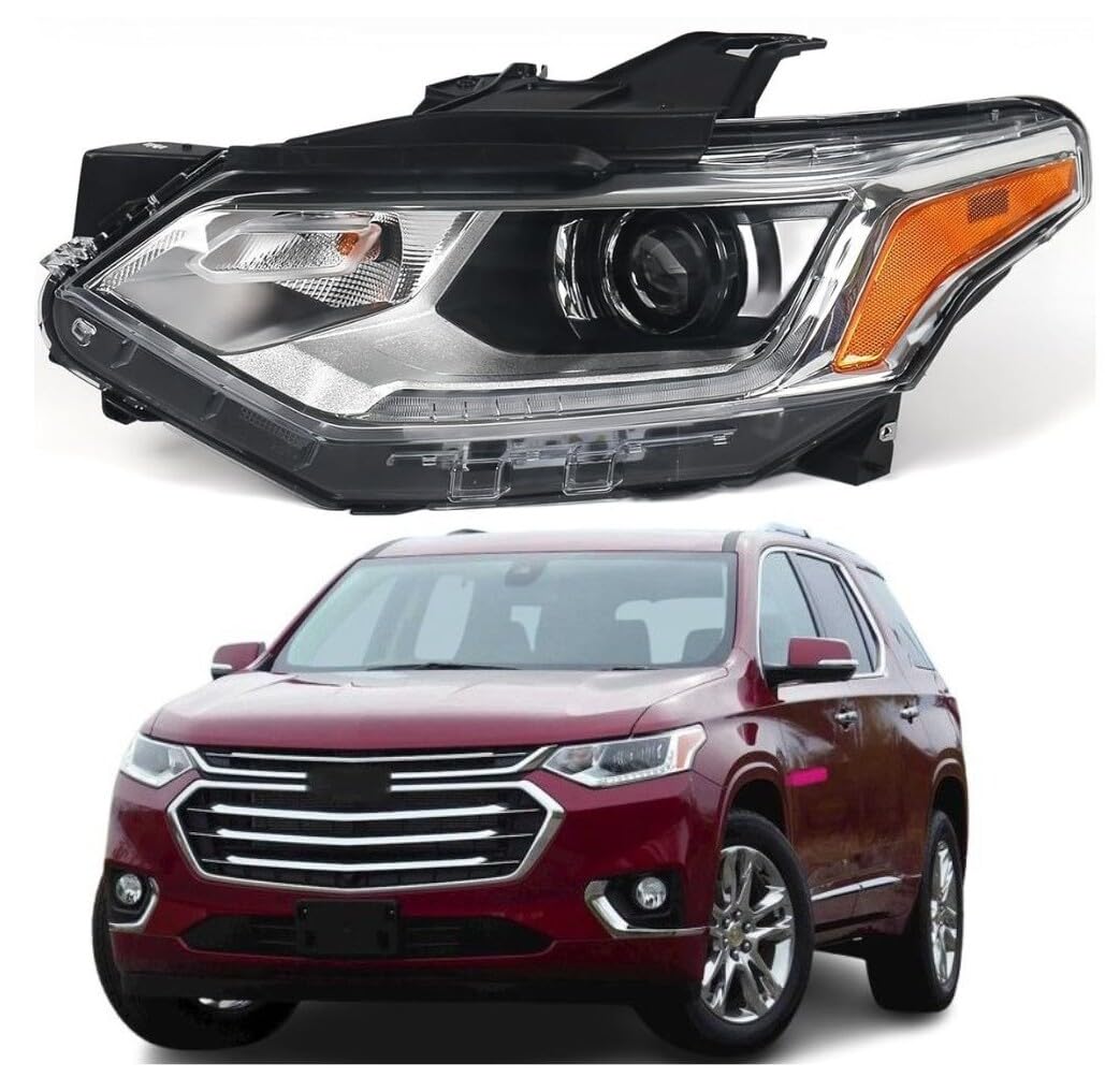 HID/Xenon Headlights Assembly For with Chevy Traverse 2018-2021 with LED DRL Left Driver Side