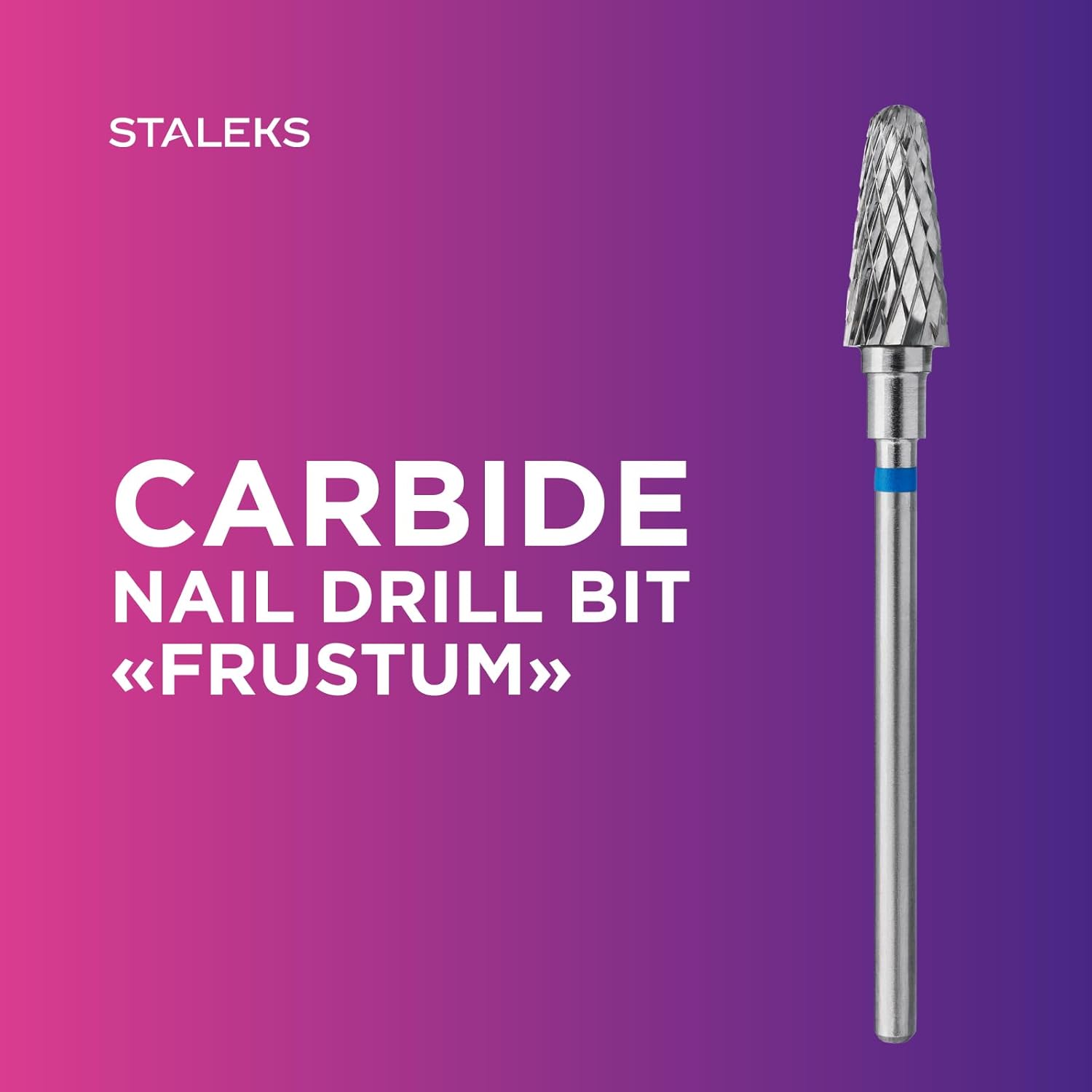 STALEKS PRO Expert Carbide Nail Drill Bit (Frustum, Blue, 6mm Head / 14mm WP) – Medium Hardness for Artificial Nail Correction & Skin Processing in Hardware Manicure/Pedicure