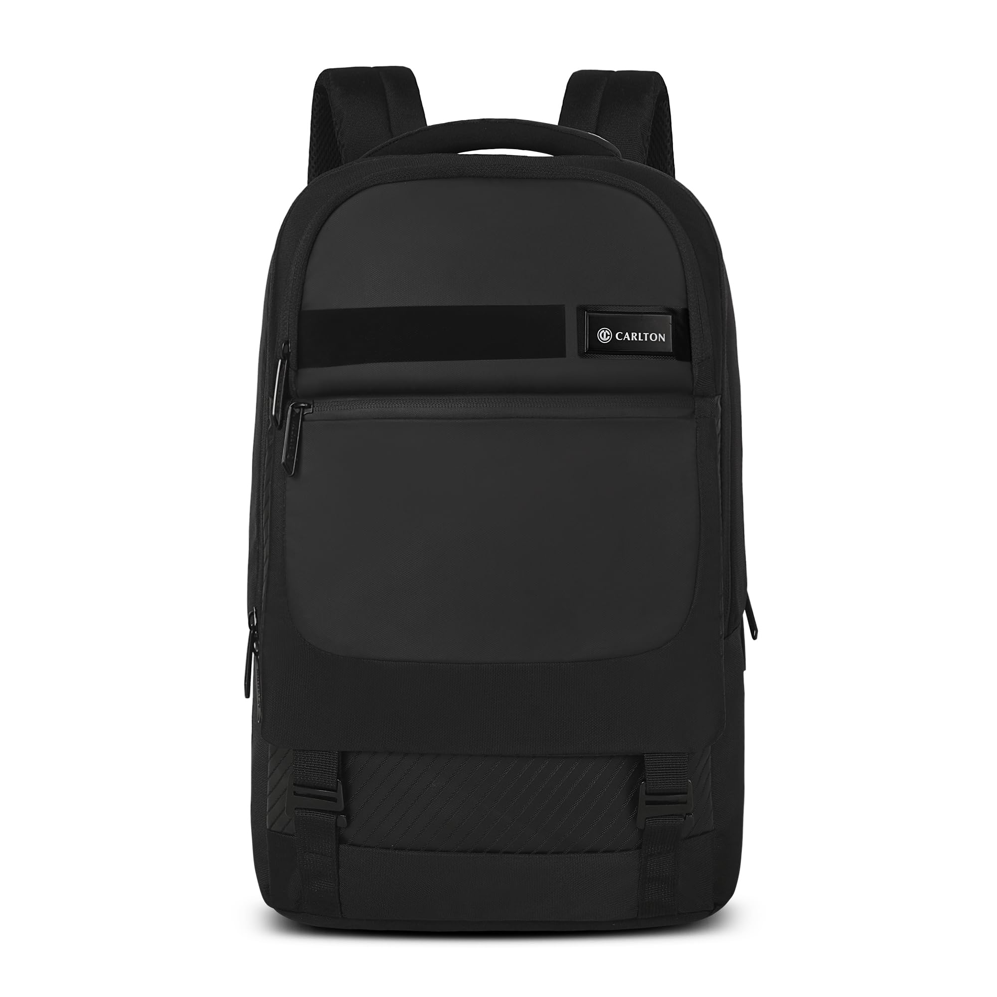 Laptop Backpack 20L With Rain Cover, Pockets for Hard drive, Passport Pocket & Air Cushion System | Midnight Black | Dorset 03