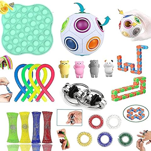 Fidget Toys Set, Anti Stress Spielzeug Set, Anti Stress Bälle für Stress und Angst Abbauen, Fidget Toys Pack für Erwachsene Und Kinder Geschenke Cover