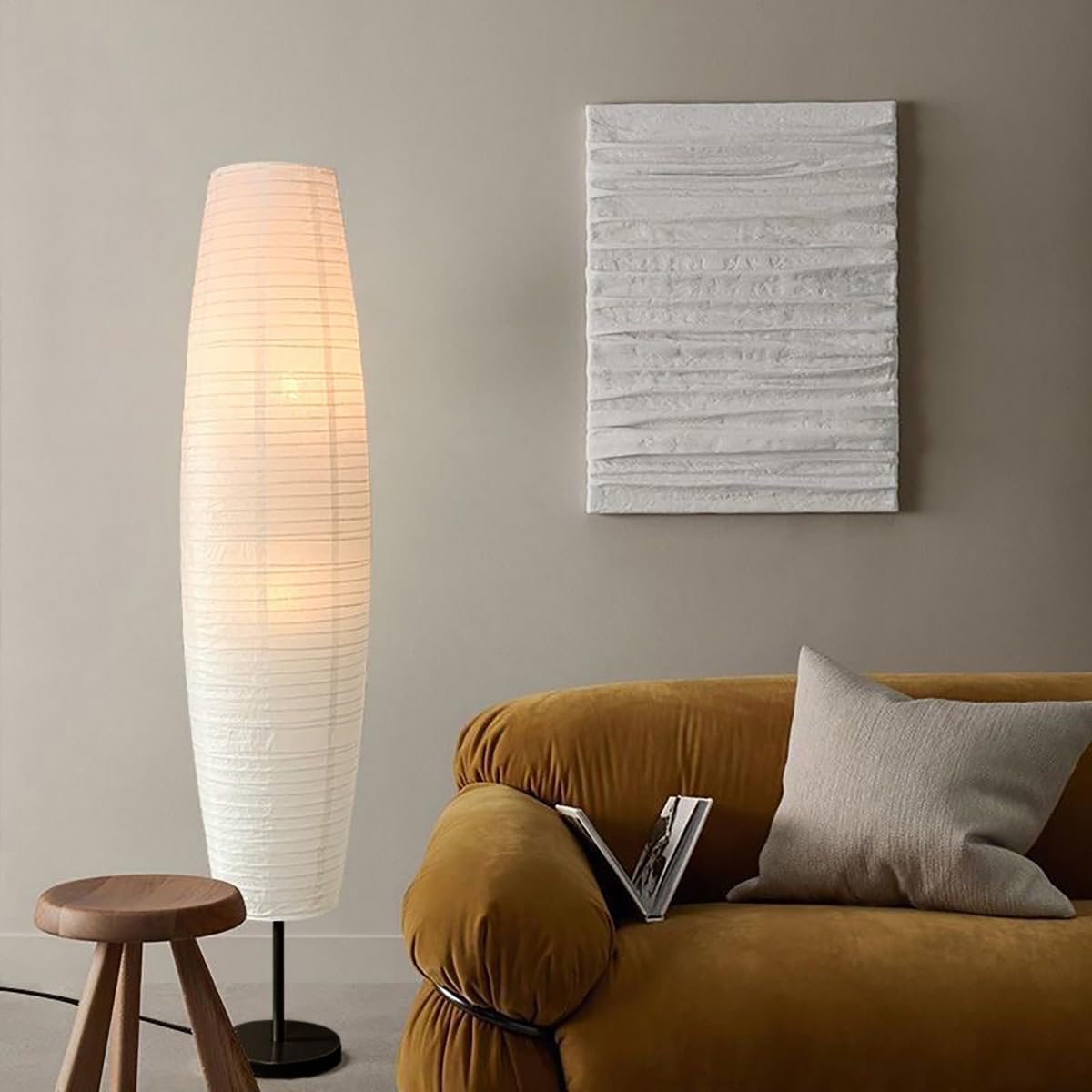 Lampa Stojąca Z Papieru Ryżowego W Stylu Japońskim Minimalistyczna Dekoracyjna Lampa Podłogowa Składana Papierowa Oświetlenie Podłogowe Lampa Atmosferyczna Do Sypialni Lampka Nocna Do Salonu