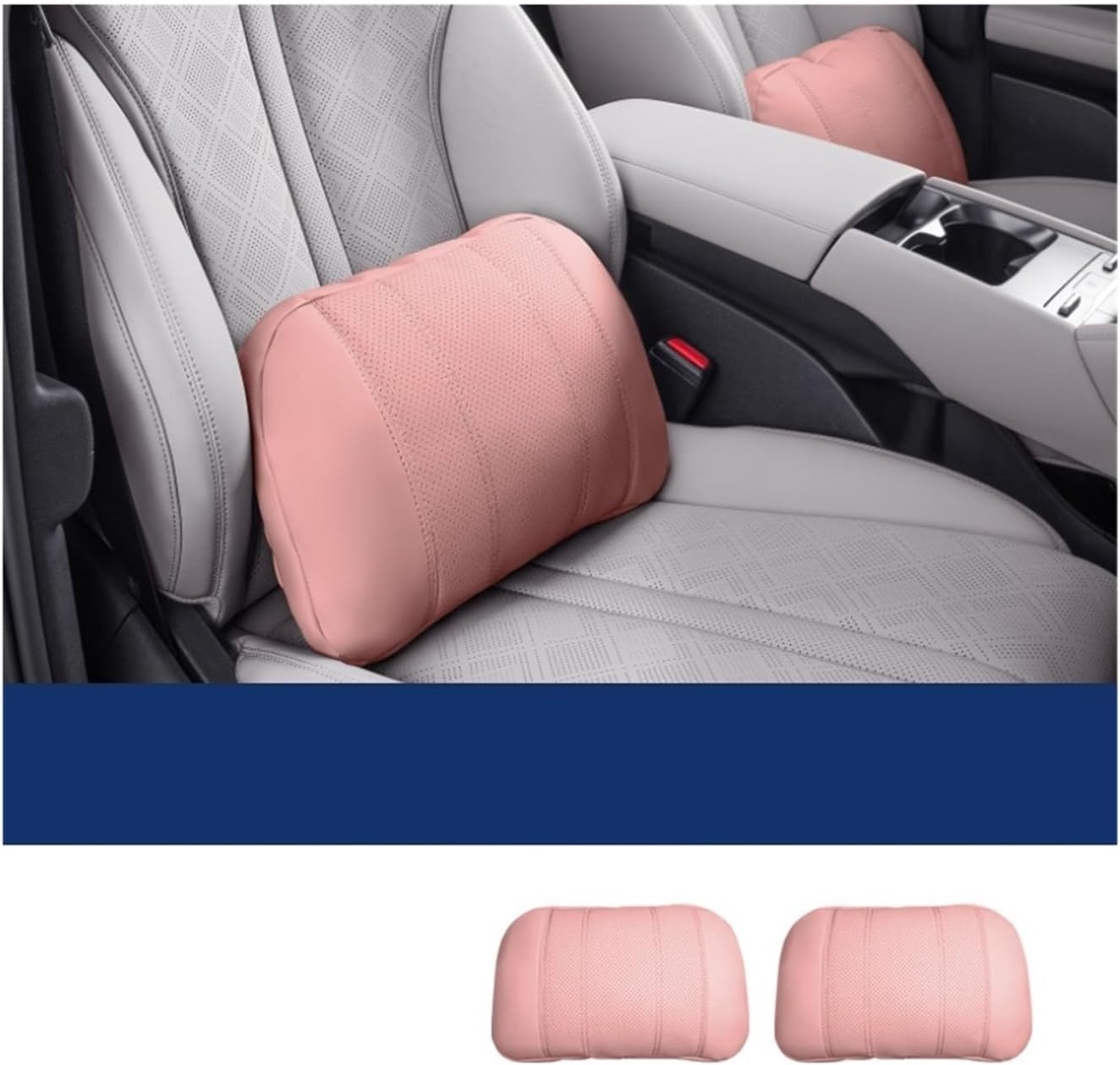 Compatible For BYD YUAN PRO 2024-2025 Car Front Seat Headrest Head Support Lumbar Pillow(Waist Pillow Pink)