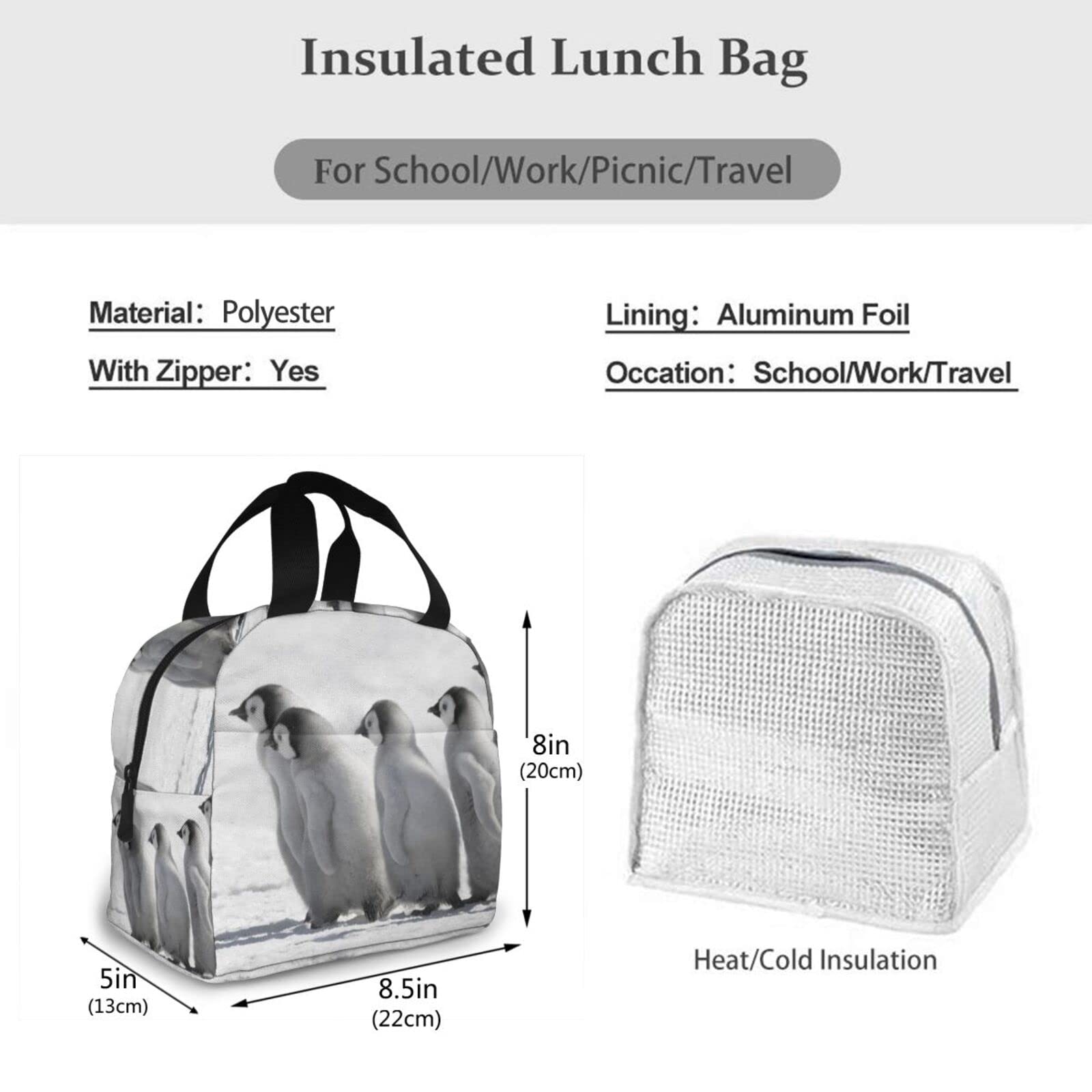 Borsa termica per il pranzo con simpatico pinguino con motivo