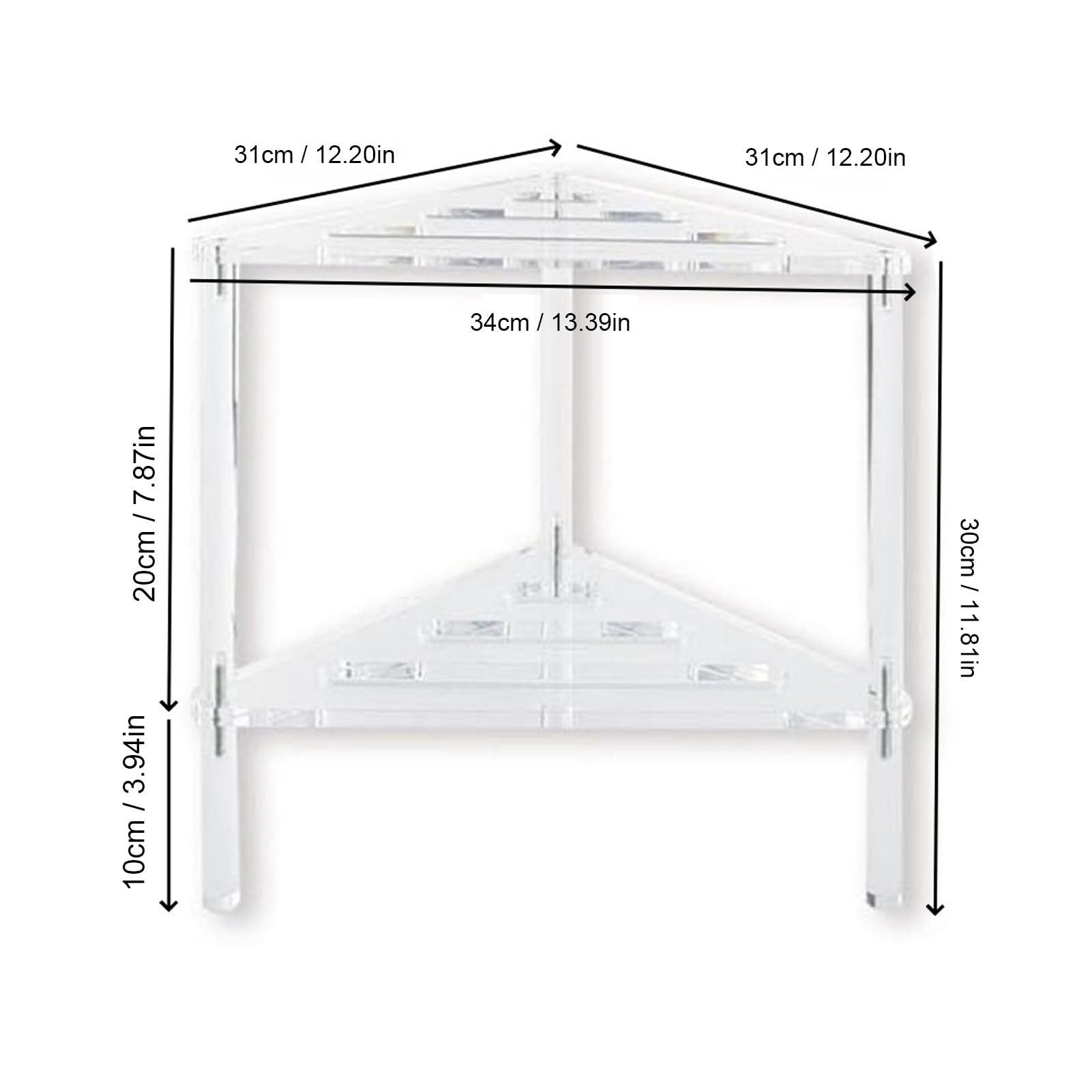 Eck-Duschablage, 2 Etagen, bodenstehender Duschablage-Organizer, Badezimmer-Thekenregal, Acryl, transparenter Parfüm-Organizer für Make-up, Kosmetika