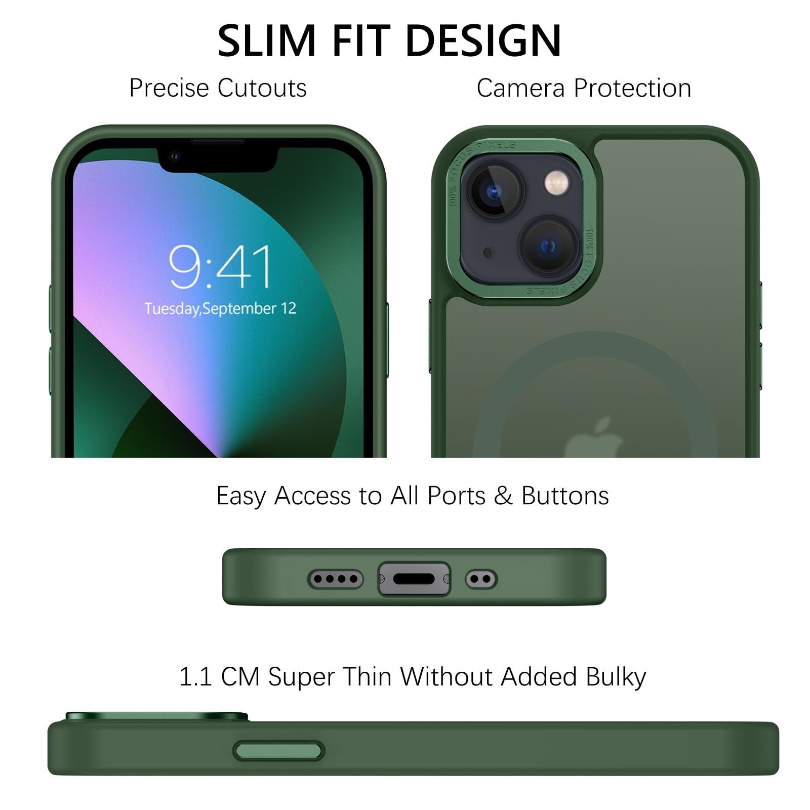 Dexnor Coque Magnétique Pour IPhone 13/14,Compatible Avec Magsafe [Écran Et Support Intégrés