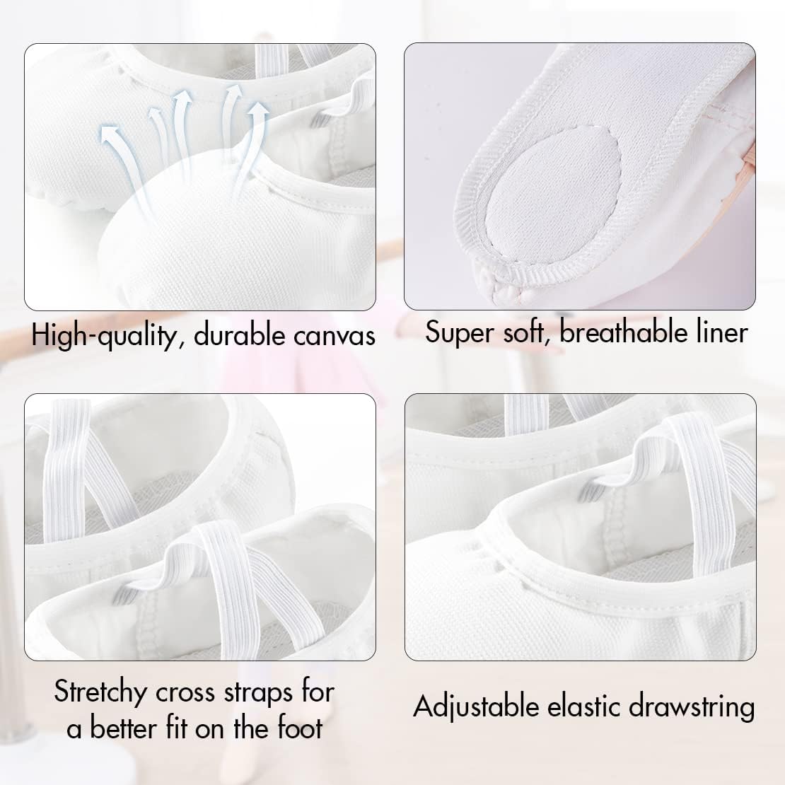 Miniatura 3 de TIEJIAN Ballet Shoes for Girls, Toddler Ballet Shoes, Girls Ballet Slippers(ToddlerLittle KidBig Kid)