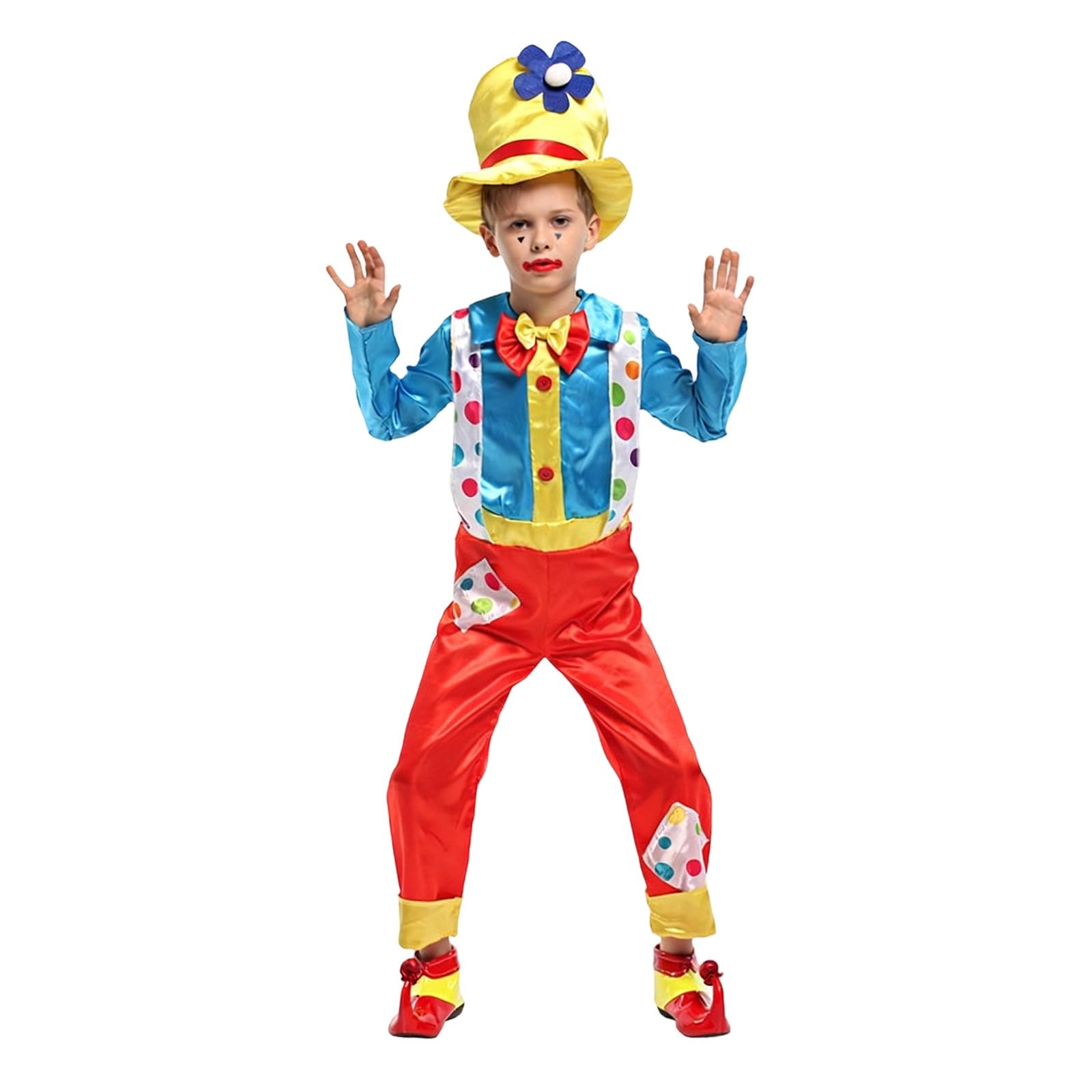 Halloween Kostüm Kinder Elegantes Maskerade Clown Kostüm Für Kinder Aufführung Und Cosplay Party Buntes Spaßmacher Outfit Für Fasching Und Karneval Kinderkostüme Junge