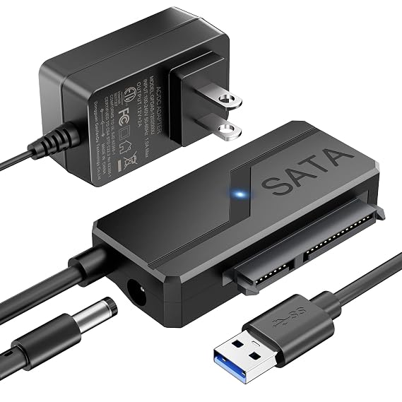 SATA to USB Adapter with Power, USB 3.0 to SATA III Internal Hard Drive ...