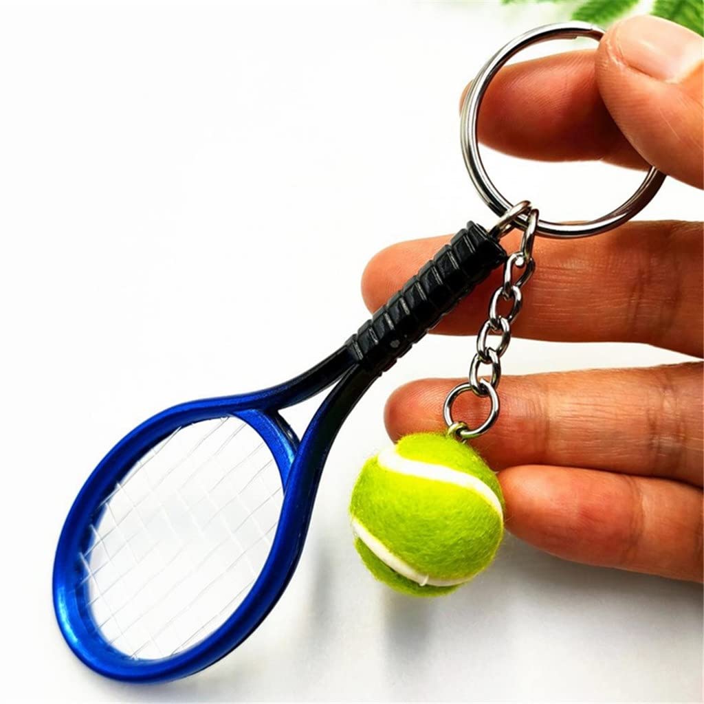 6 Pezzi Mini Racchetta da Tennis Portachiavi con Ciondolo a Forma di Palla, Accessori per la pubblicità Sportiva, Souvenir per Tifosi