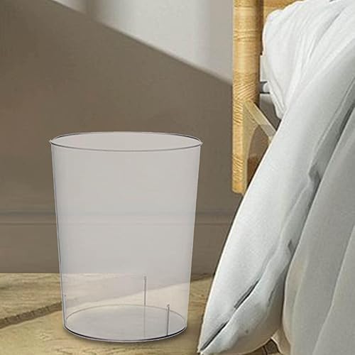 Miniatura 7 de Bothyi Basurero moderno transparente para escritorio, papelera de plástico para desechos, cesta de papel redonda para dormitorio, cocina, decoración