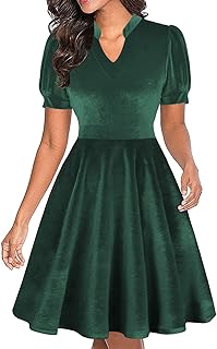 Sponsored Ad - Mokayee Womens Summer Short Puff Sleeve Casual Semi-Formal Fit and Flare Church Wedding Guest Work Dresses ...